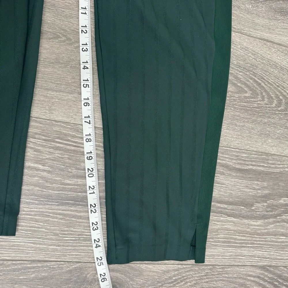 Athleta Brooklyn Ankle Pant Emerald Green Stripe Size 2 Petite Travel Work - Picture 15 of 16